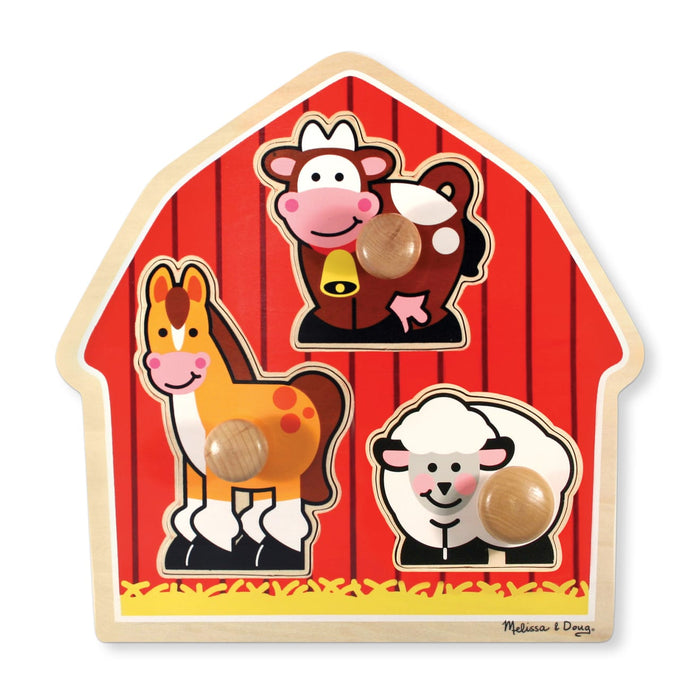 Barnyard Animals Jumbo Knob Puzzle - 3 Pieces T7