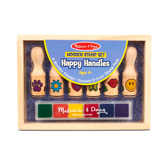 Wooden Stamp Set - Happy Handles D7