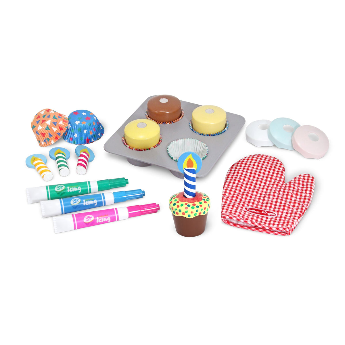 Bake & Decorate Wooden Cupcake Play Set J9