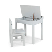 Child's Lift-Top Desk & Chair - Gray V3