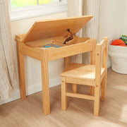 Child's Lift-Top Desk & Chair - Honey Q4