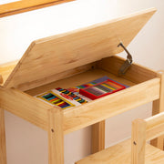 Child's Lift-Top Desk & Chair - Honey Q4
