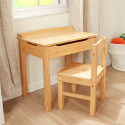 Child's Lift-Top Desk & Chair - Honey Q4