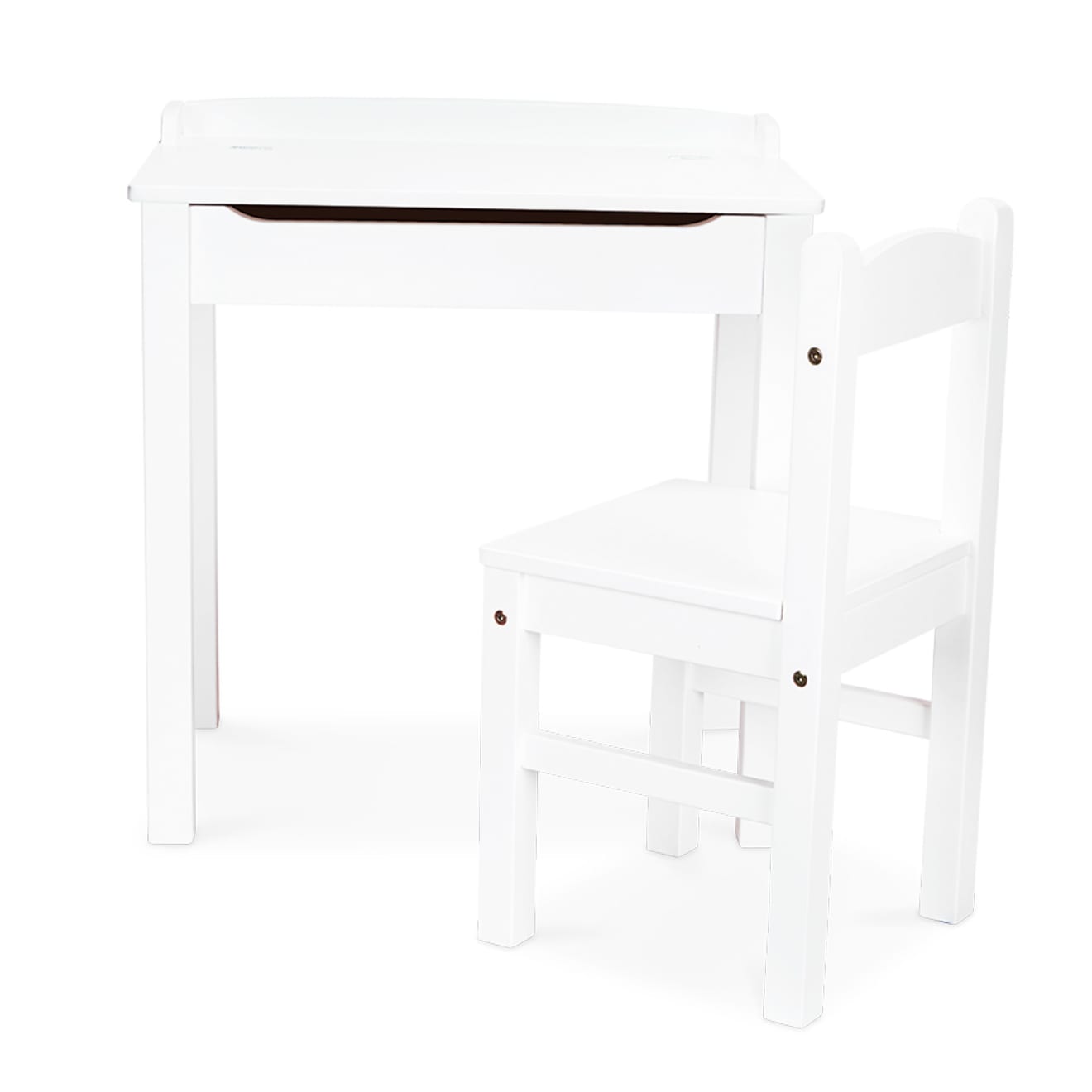 Child's Lift-Top Desk & Chair - White D4