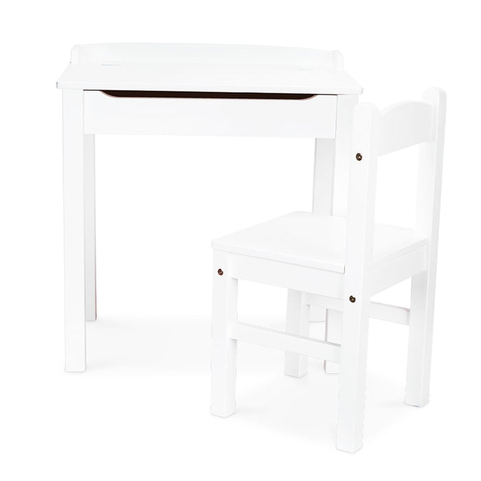 Child's Lift-Top Desk & Chair - White D4