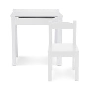 Child's Lift-Top Desk & Chair - White D4