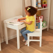 Child's Lift-Top Desk & Chair - White D4