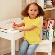 Child's Lift-Top Desk & Chair - White D4