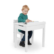 Child's Lift-Top Desk & Chair - White D4