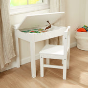Child's Lift-Top Desk & Chair - White D4