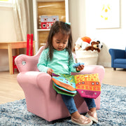 Child’s Crown Armchair – Pink Faux Leather W2
