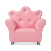 Child’s Crown Armchair – Pink Faux Leather W2