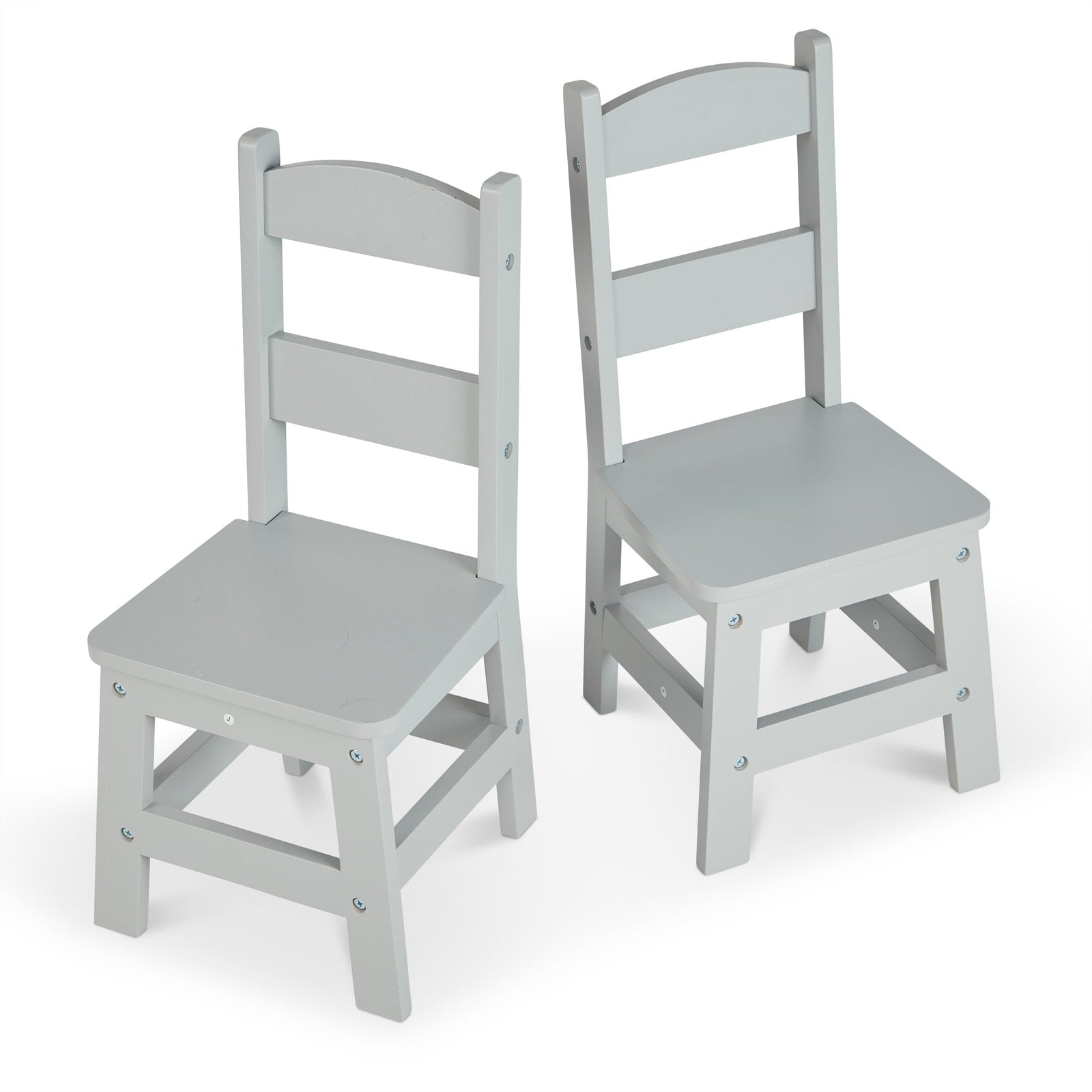 Child’s Wooden Chair Pair – Gray X5