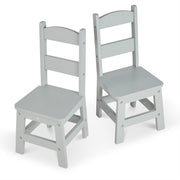 Child’s Wooden Chair Pair – Gray X5