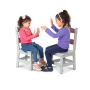 Child’s Wooden Chair Pair – Gray X5
