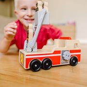 Classic Wooden Fire Truck Play Set C9