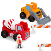 Classic Wooden Toy Construction Vehicle Set Q2