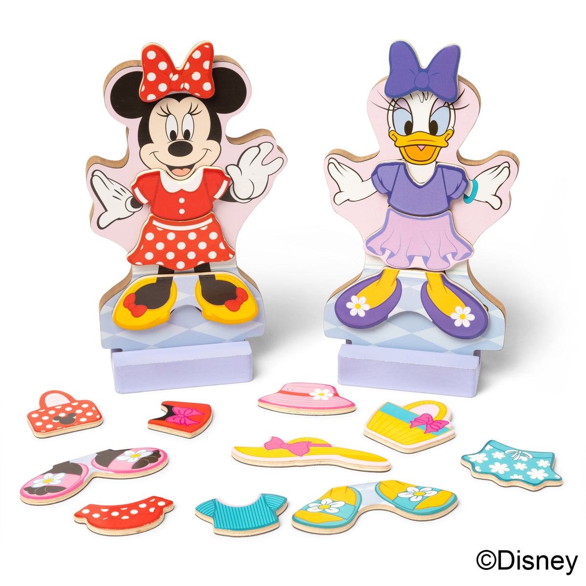 Disney Minnie & Daisy Deluxe Wooden Magnetic Dress-Up T7