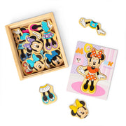 Disney Minnie Mouse Wooden Mix & Match Dress-Up Puzzle X4