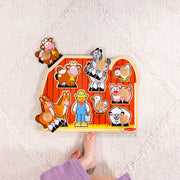 Farm Friends Jumbo Peg Puzzle - 8 Pieces R0