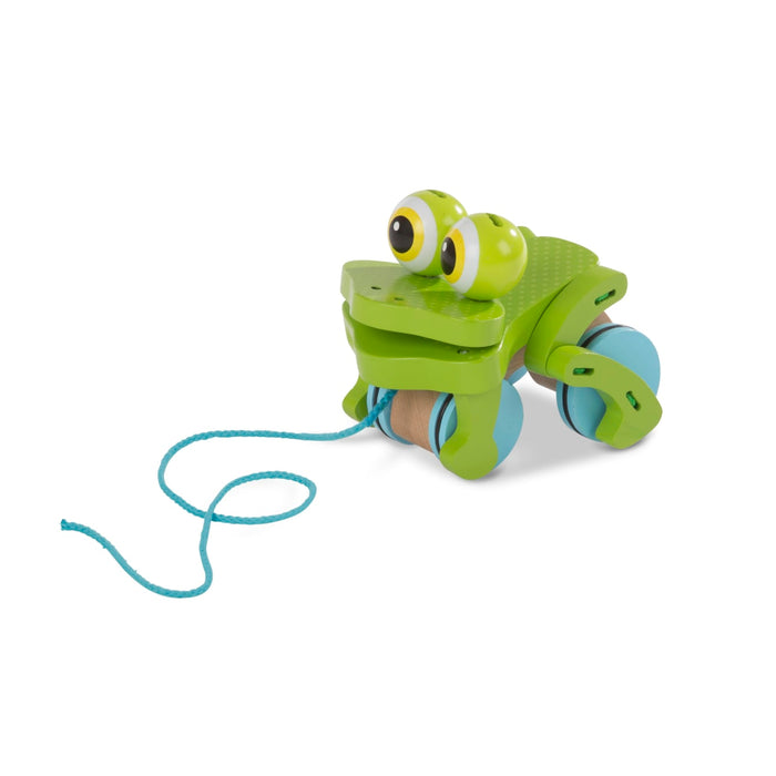 First Play Frolicking Frog Wooden Pull Toy O0