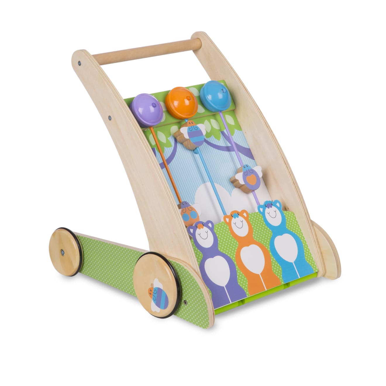 First Play Wooden Ring and Ding Forest Friends Push Toy R3