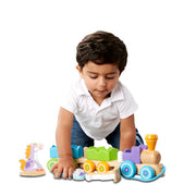 First Play Wooden Rocking Farm Animals Pull Train T3