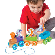 First Play Wooden Rocking Farm Animals Pull Train T3