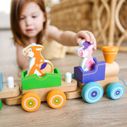 First Play Wooden Rocking Farm Animals Pull Train T3