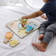 First Play Wooden Touch and Feel Puzzle Peek-a-Boo Pets With Mirror M1