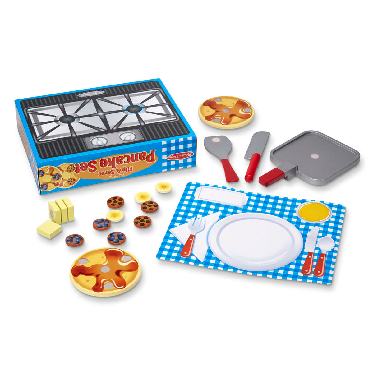 Flip & Serve Pancake Set - Wooden Play Food I8