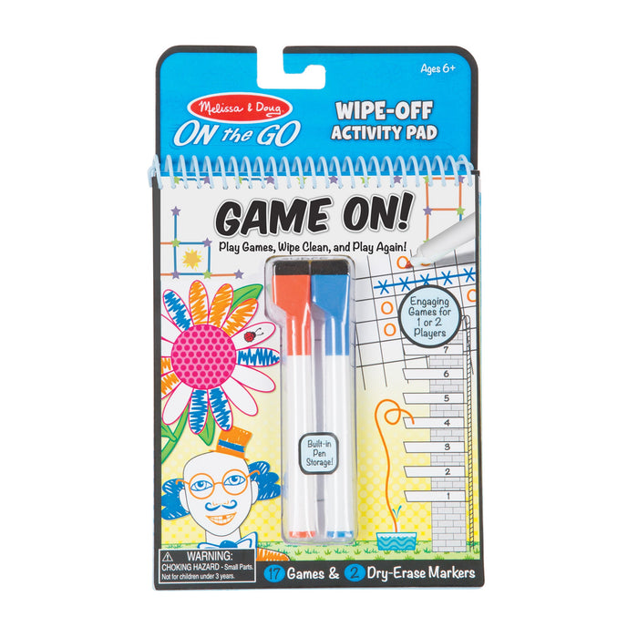 Game On! Wipe-Off Activity Pad - On the Go Travel Activity Q1