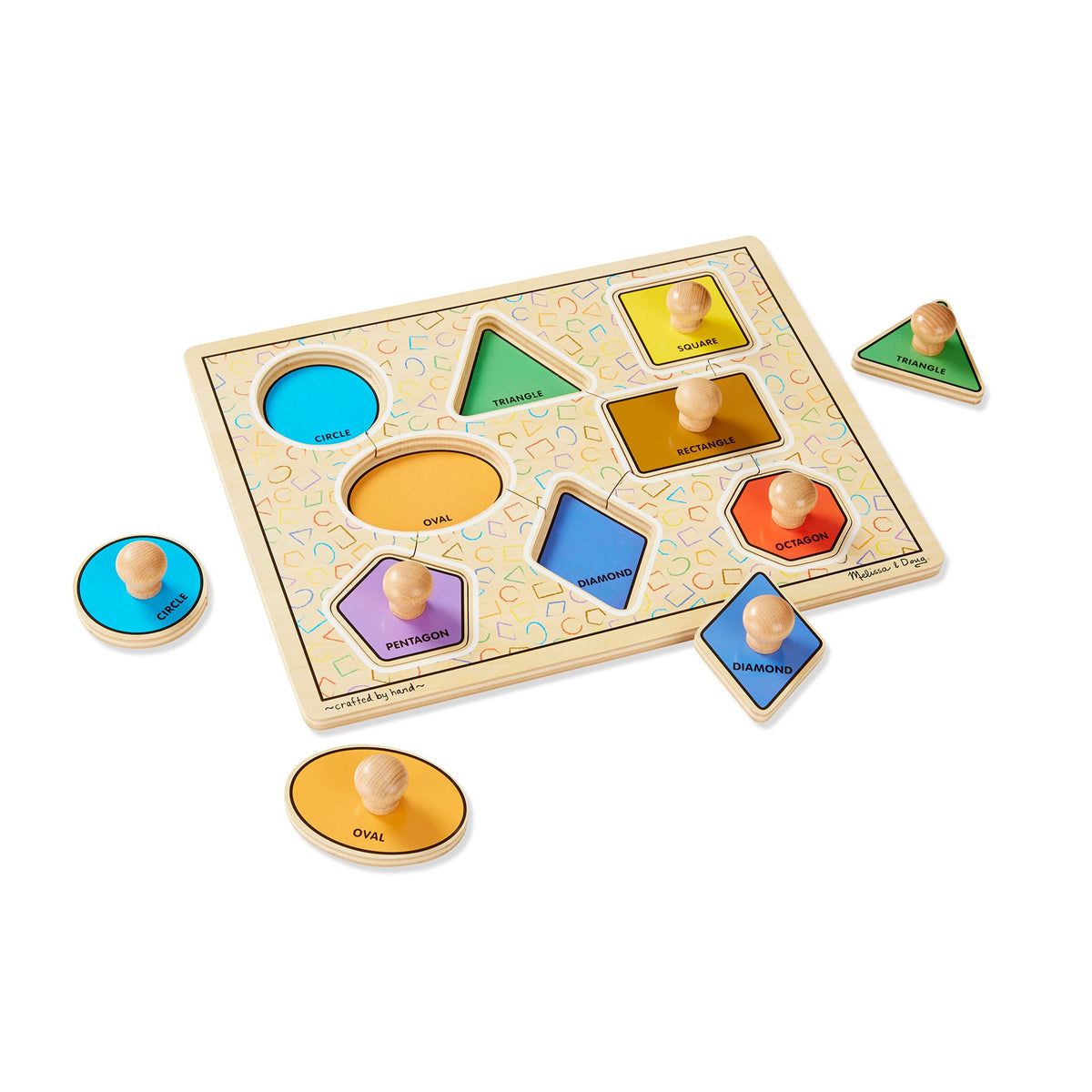 Geometric Shapes Deluxe Jumbo Peg Puzzle - 8 Pieces G7