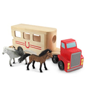 Horse Carrier Wooden Vehicles Play Set H0