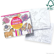 Jumbo 50-Page Kids' Coloring Pad - Horses, Hearts, Flowers, and More U3