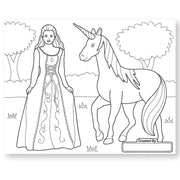 Jumbo 50-Page Kids' Coloring Pad - Horses, Hearts, Flowers, and More U3