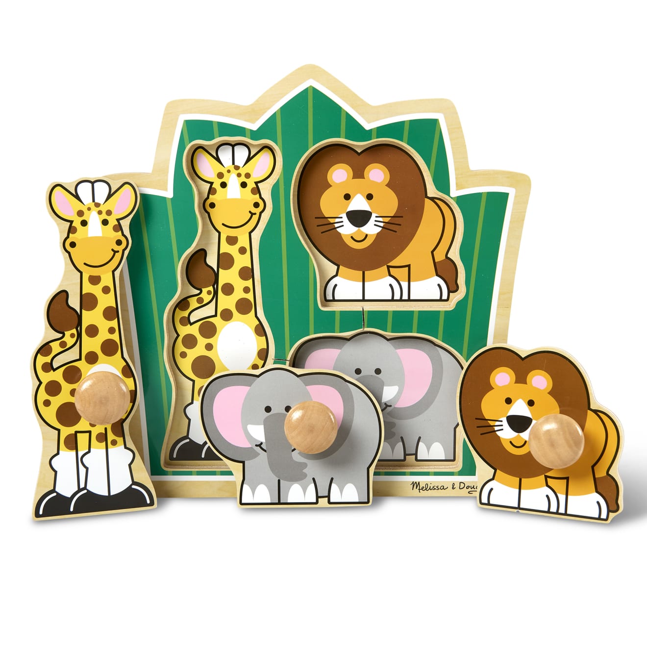 Jungle Friends Jumbo Knob Puzzle - 3 Pieces O3