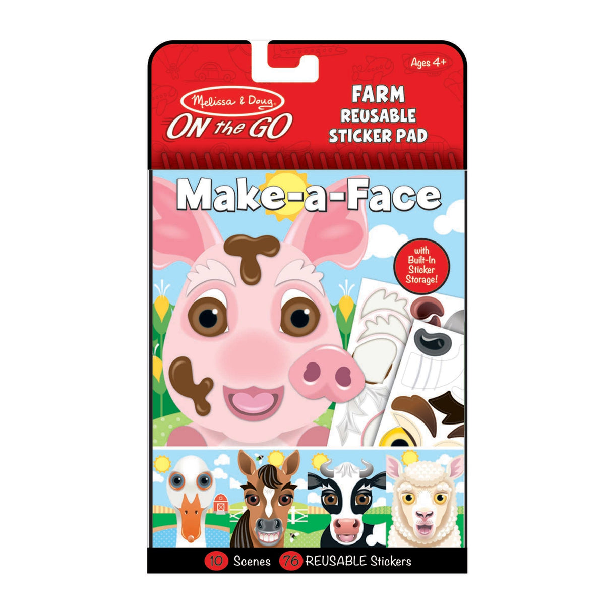 Make-a-Face – Farm Reusable Sticker Pad – On the Go Travel Activity B5