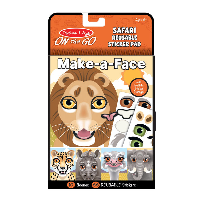 Make-a-Face – Safari Reusable Sticker Pad – On the Go Travel Activity O4