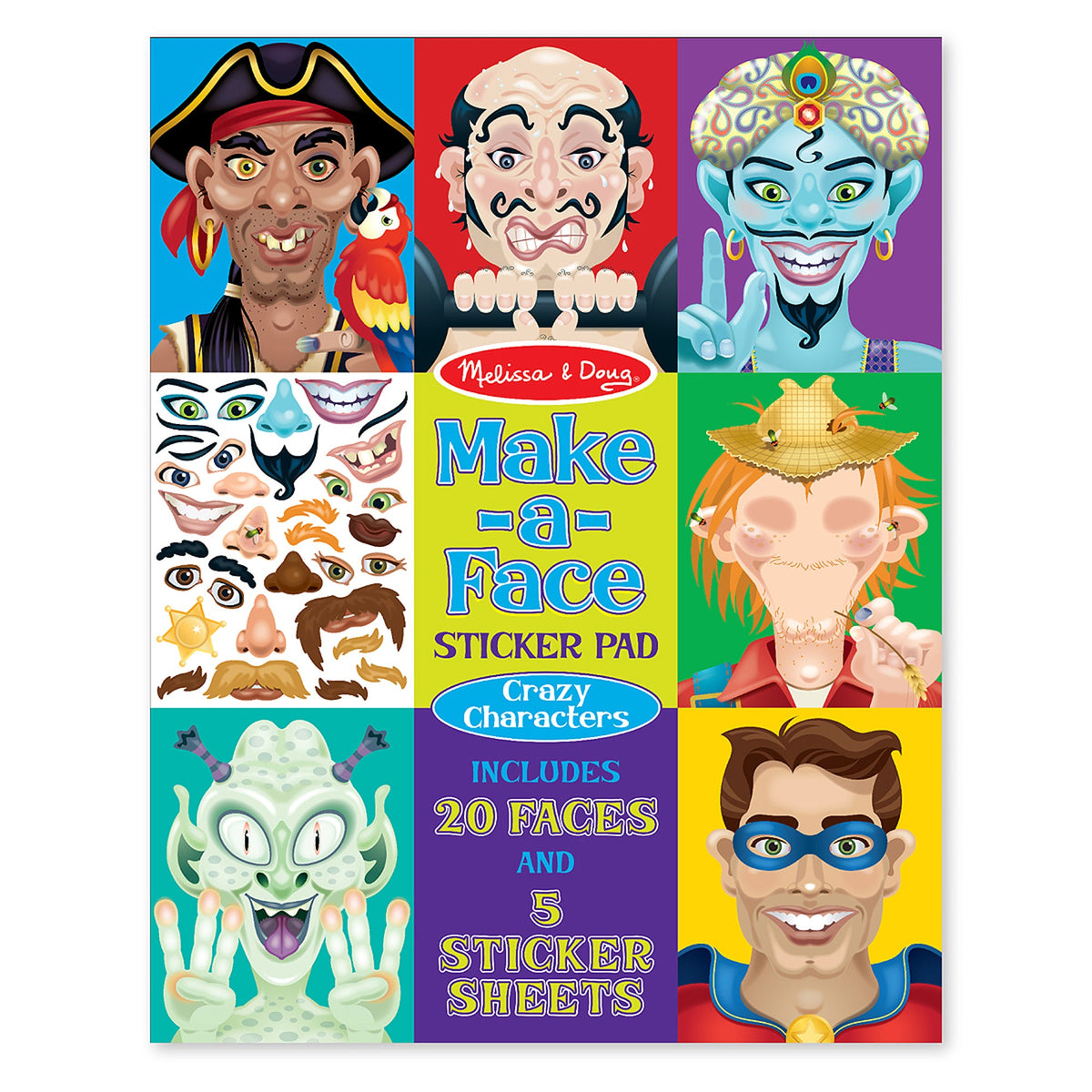 Make-a-Face Sticker Pad - Crazy Characters C0