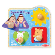 Ms. Rachel™ Wooden Peek-a-Boo Jumbo Peg Puzzle – 4 Pieces O6