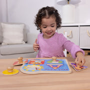 Ms. Rachel™ Wooden Peek-a-Boo Jumbo Peg Puzzle – 4 Pieces O6