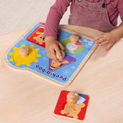 Ms. Rachel™ Wooden Peek-a-Boo Jumbo Peg Puzzle – 4 Pieces O6