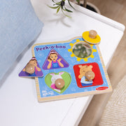 Ms. Rachel™ Wooden Peek-a-Boo Jumbo Peg Puzzle – 4 Pieces O6