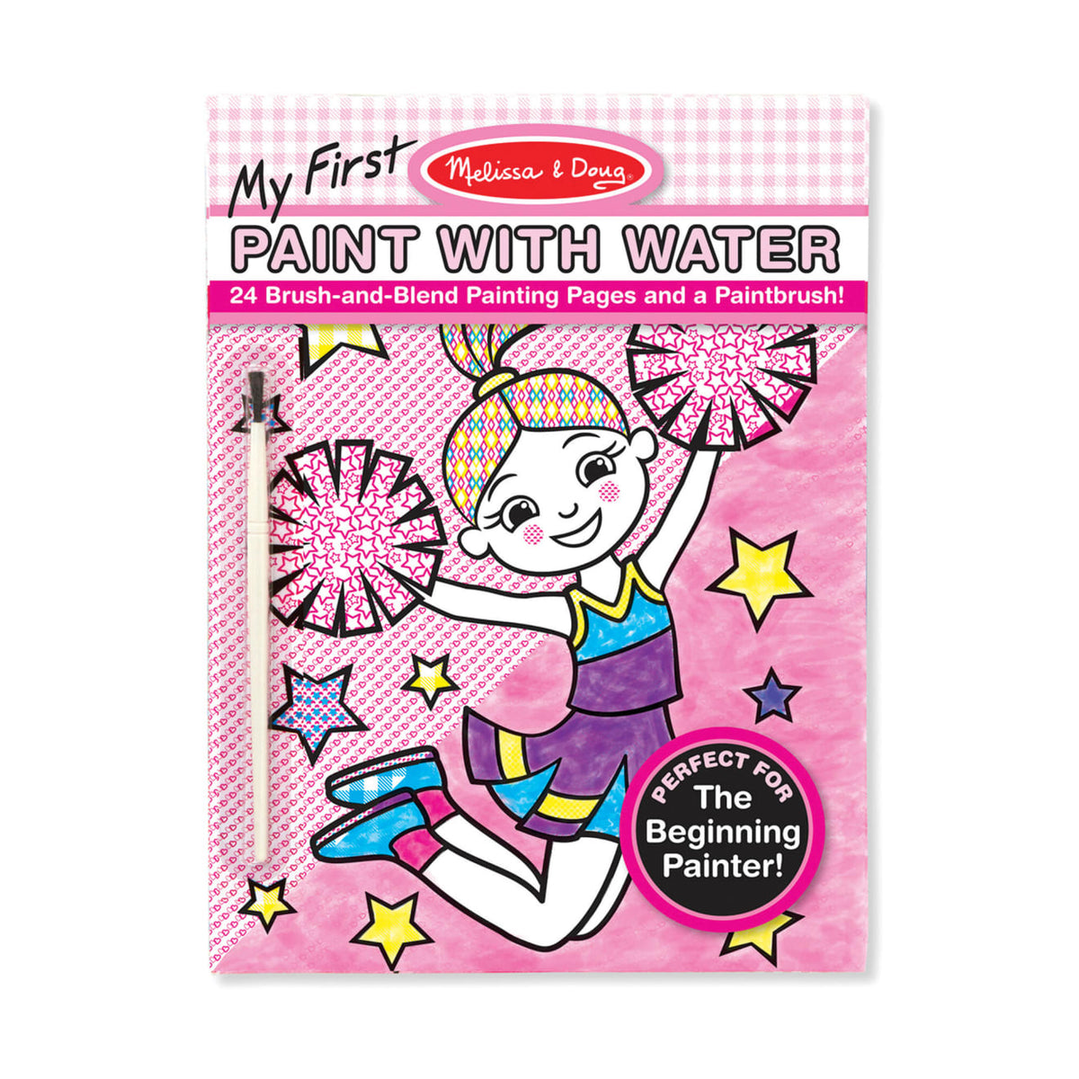 My First Paint With Water Kids' Art Pad With Paintbrush - Cheerleaders, Flowers, Fairies, and More H2
