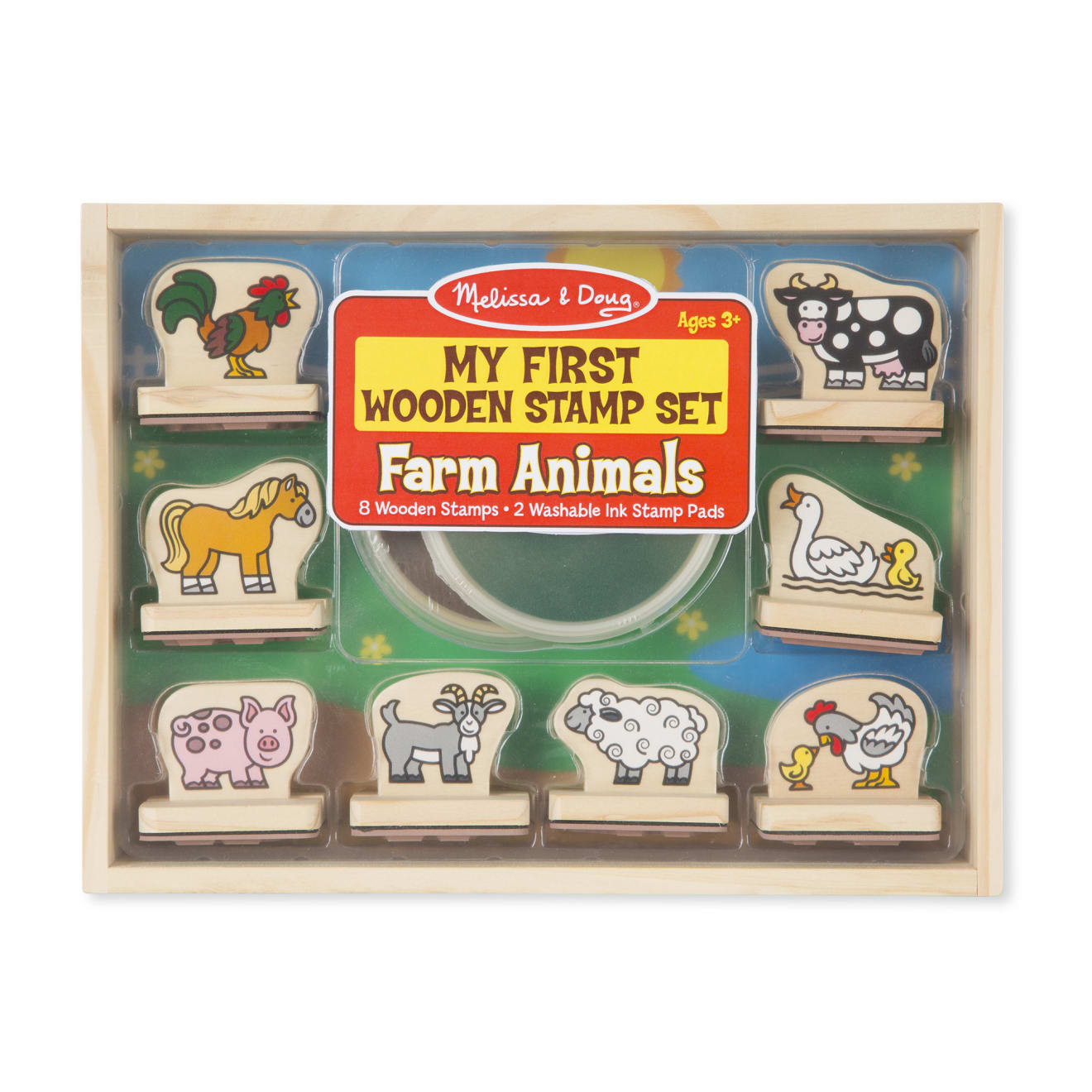 My First Wooden Stamp Set - Farm Animals V8