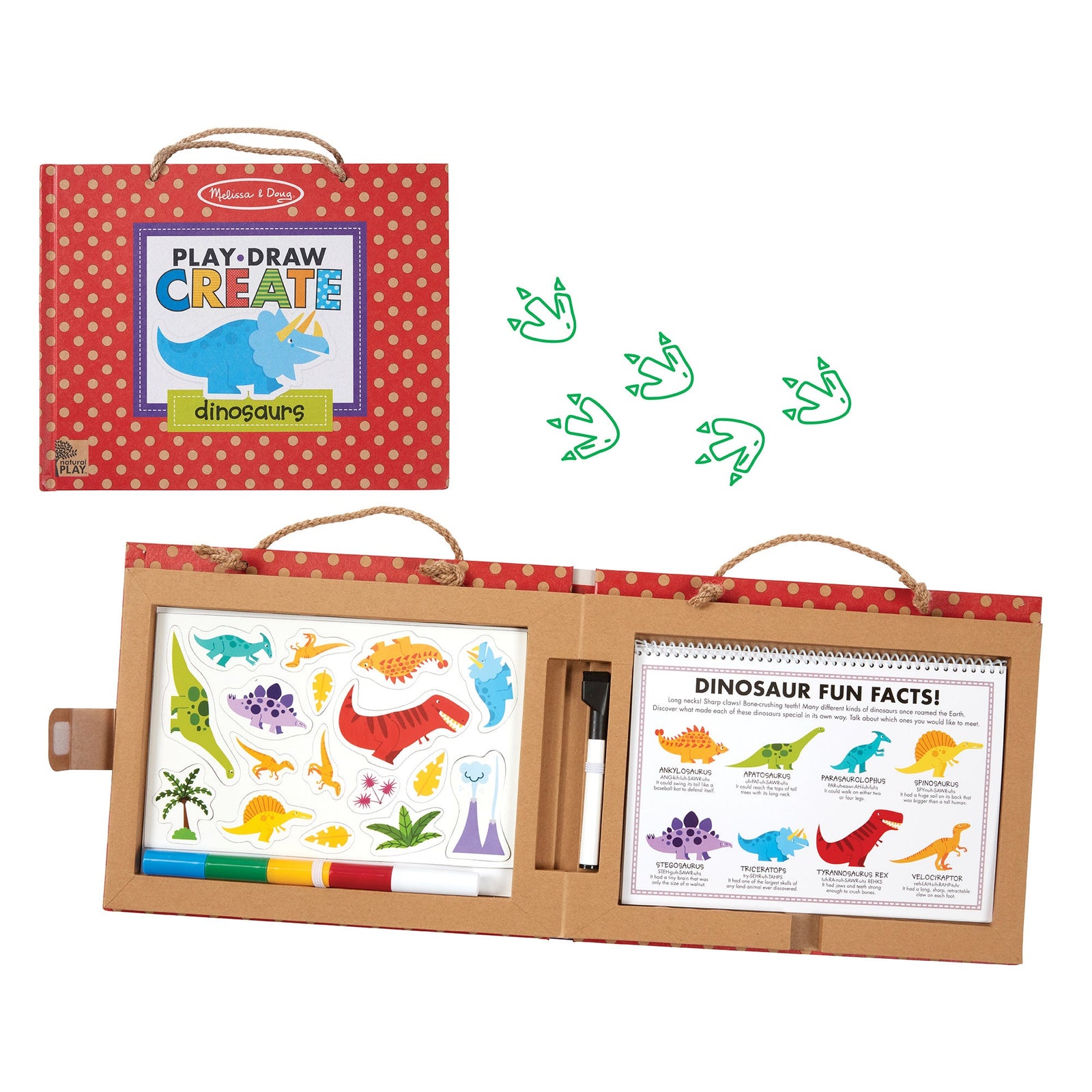 Natural Play: Play, Draw, Create Reusable Drawing & Magnet Kit – Dinosaurs I7