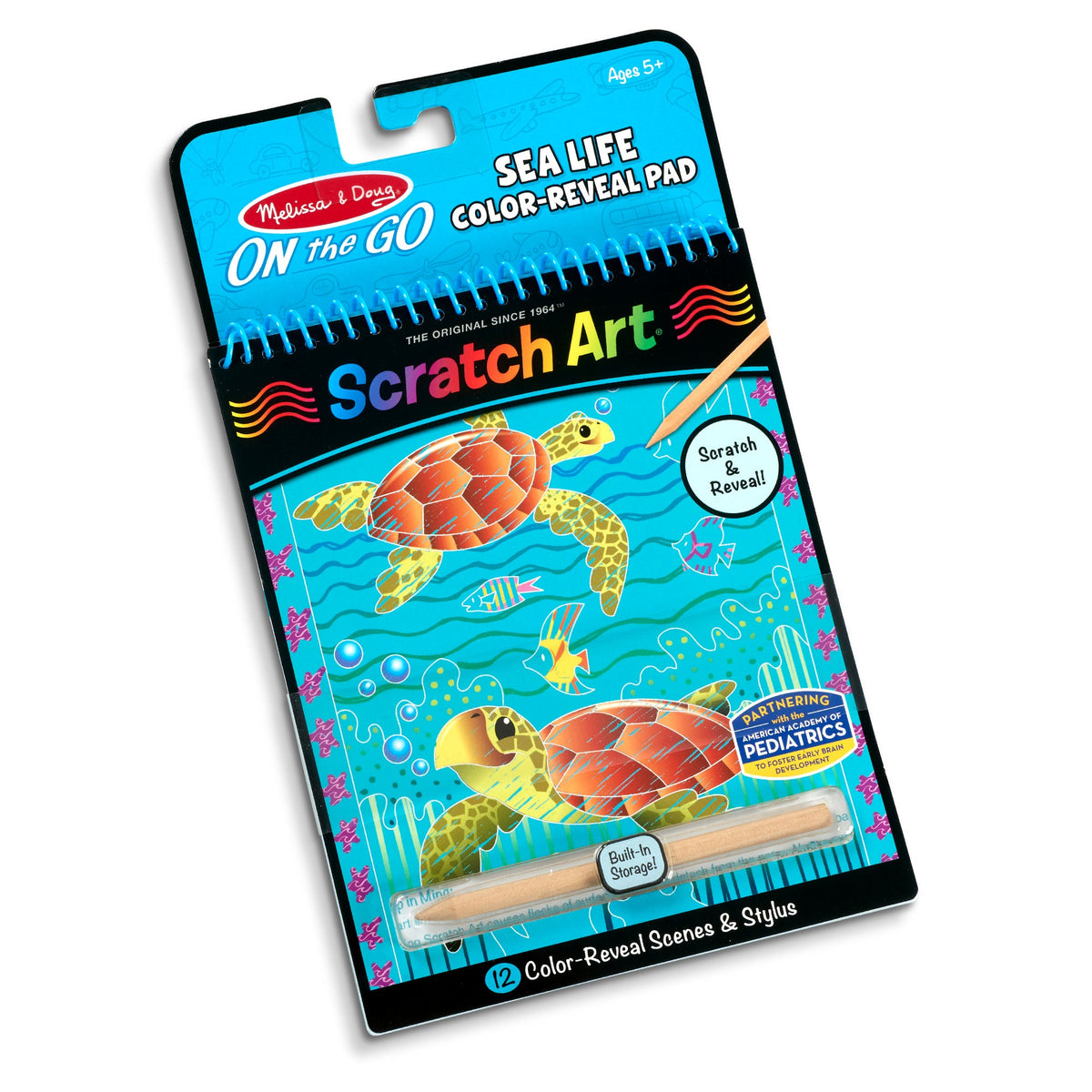 On the Go Scratch Art Color-Reveal Pad -  Sea Life D8
