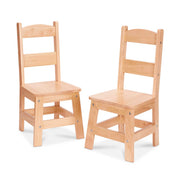 Pair of Solid Wood Chairs 2-Piece Set T1