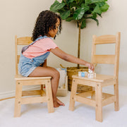 Pair of Solid Wood Chairs 2-Piece Set T1